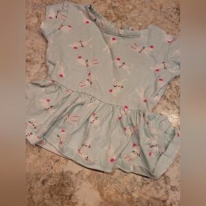 George Light Blue Baby Top with Pink Dot Accents
